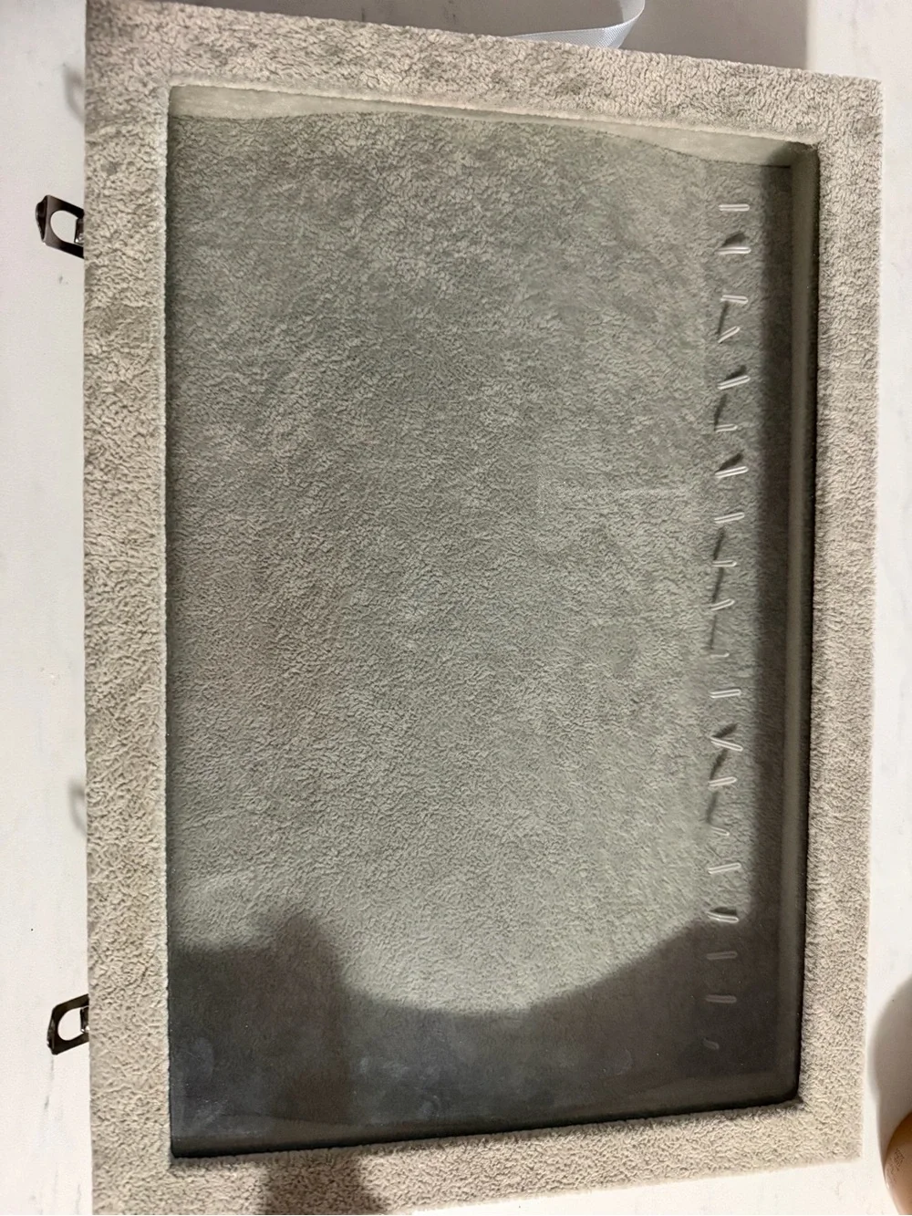 Velvet Jewelry Display Tray - Light Gray